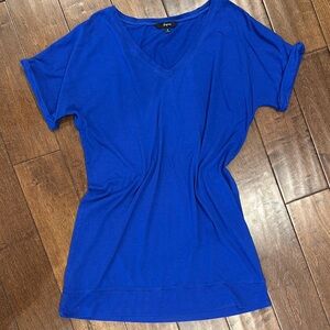 Express Blue Short Sleeve Midi T Shirt Dress